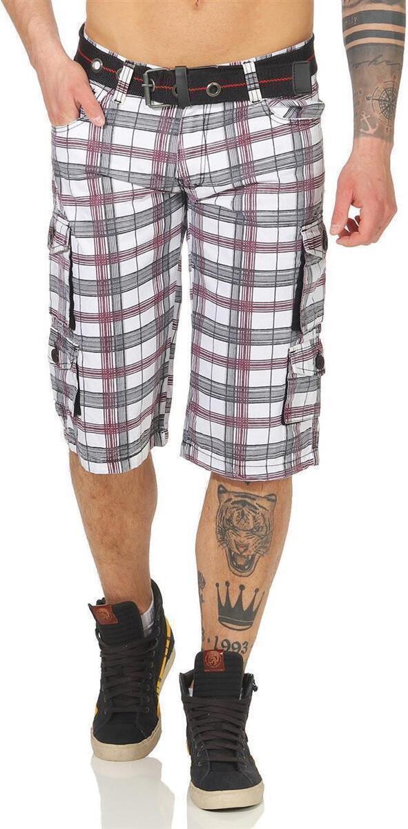 eloModa Herren 3/4 Kurze Hose Bermuda Shorts Karo Sommer / Muster 6-29 1884-Muster 6-29