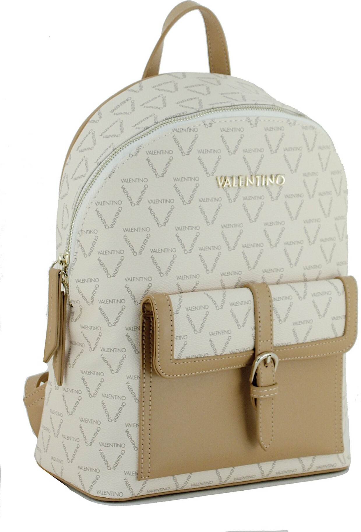 hellbeiger Citybackpack Valentino Liuto Ecru Multicolor Alloverprint