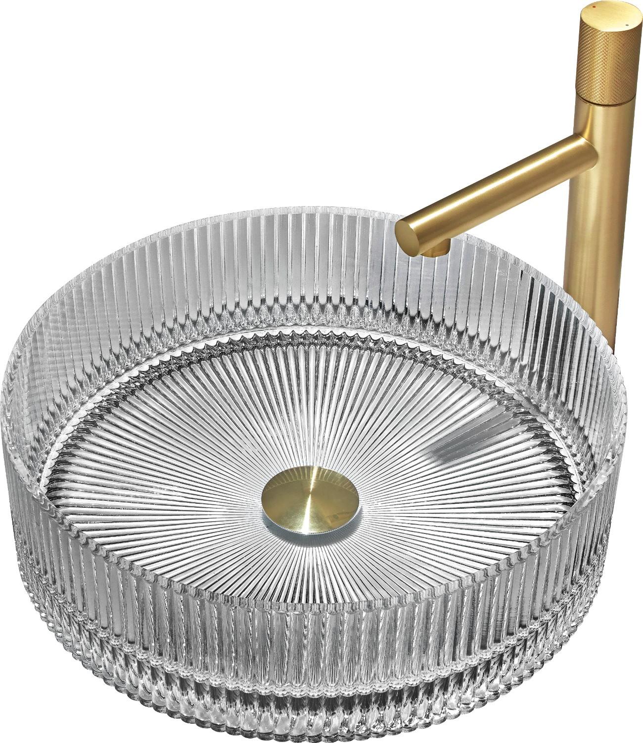 Mexen Eiva Glaswaschbecken Aufsatzwaschbecken 39 x 39 cm, grau - 24163966