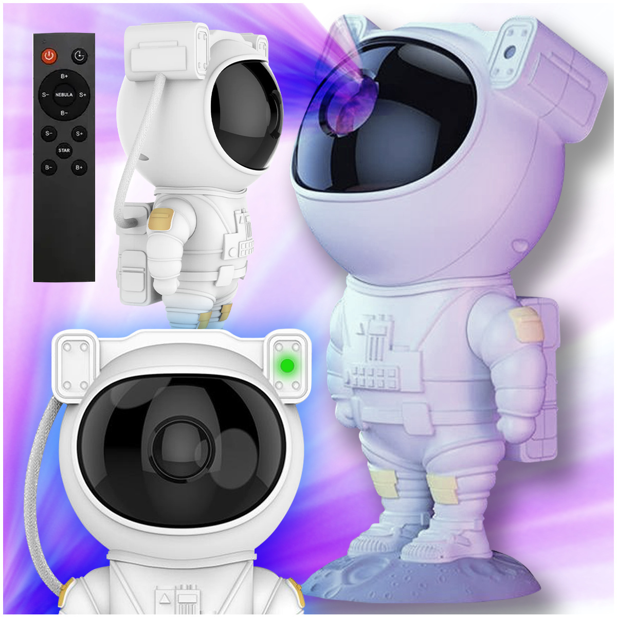 Projektor Hviezda Projektor Astronaut Pilot Herňa Tiktok Nočná Lampa