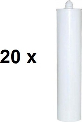 Fugentechnik Ott, Paul Ott 20 x 1K Dichtstoff Klebstoff 310ml Leerkartusche weiss E 310 HDPE-20