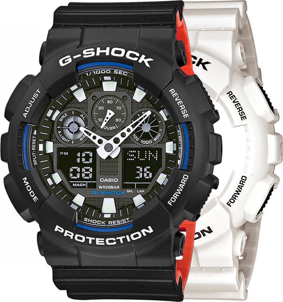 Hodinky Casio G-Shock SET GA-100B-7AER + BEZEL 10508136 + PÁS 10577142 20BAR