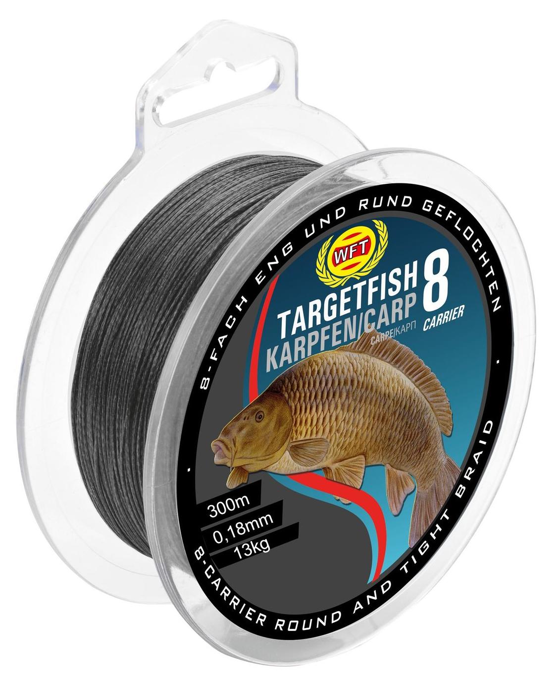 WFT TF8 Karpfen black 300m 0,18mm 13kg - Karpfenschnur 1D-C 440-018