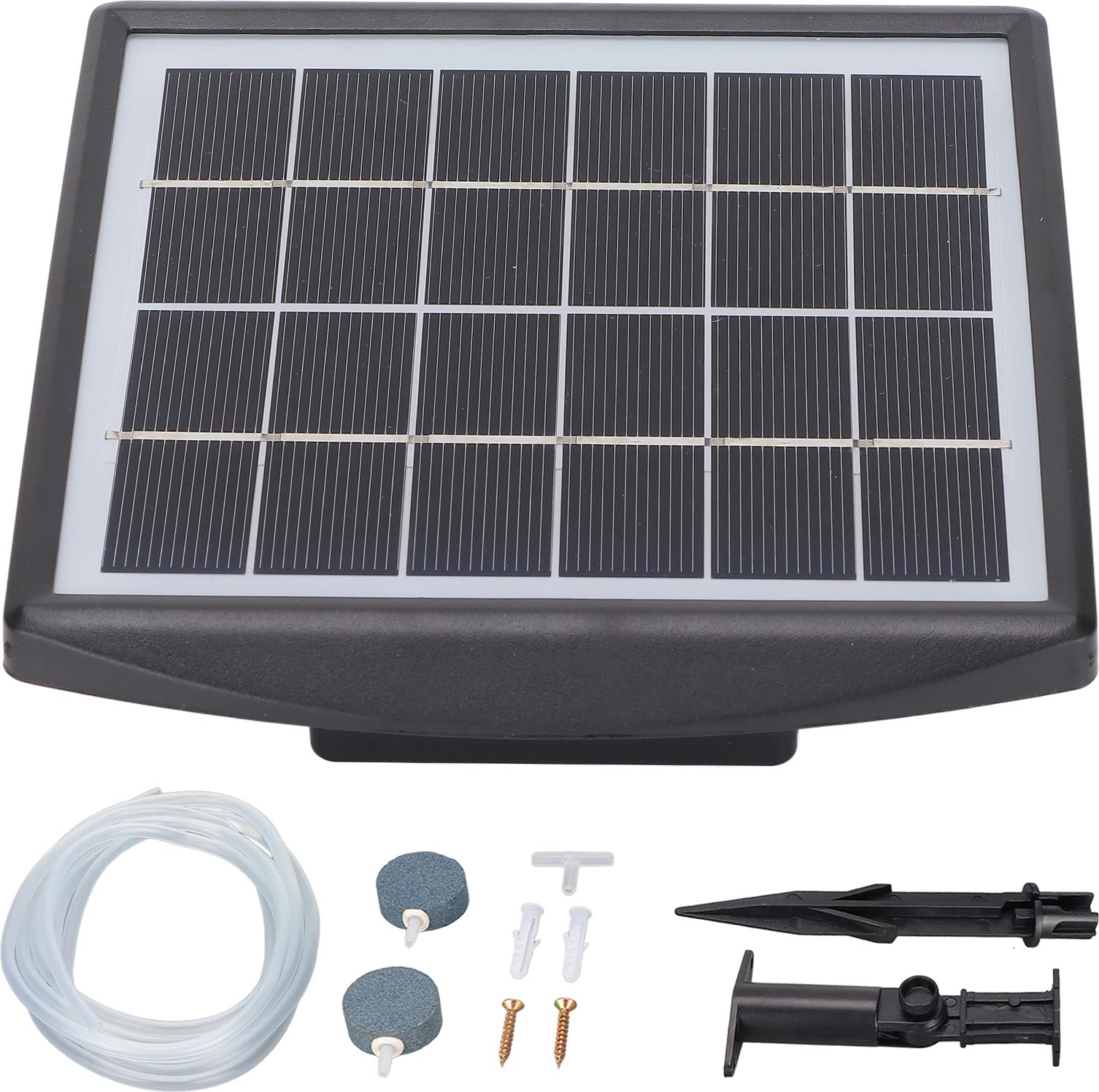Jormftte Solar-Sauerstoffpumpe, geräuscharm, 2 W, für Aquarien im Freien, Solar-Sauerstoffpumpe für Aquarien im Innenhof KAU-HT-LR-CPK-PH-20250829-87