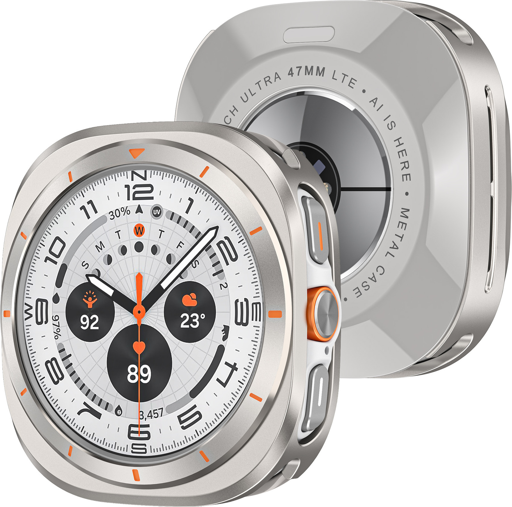 INF Kovové puzdro Samsung Galaxy Watch 7 Ultra, titánovo oranžové