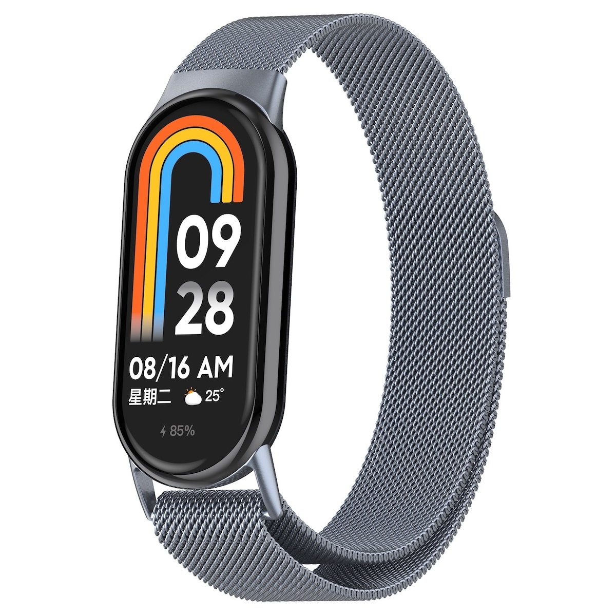 Milánsky remienok s magnetickou sponou pre Xiaomi Mi Band 8 Grey