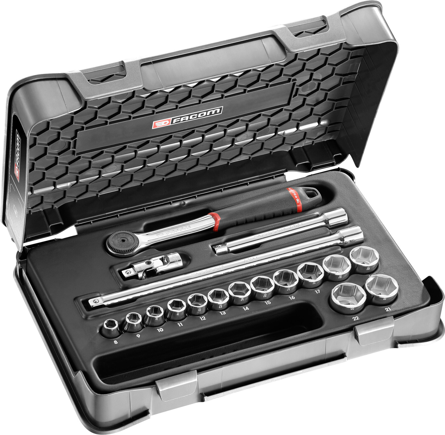 Facom Steckschluessel-Set 3/8Z J.161B, 18-tl J.161-2P6