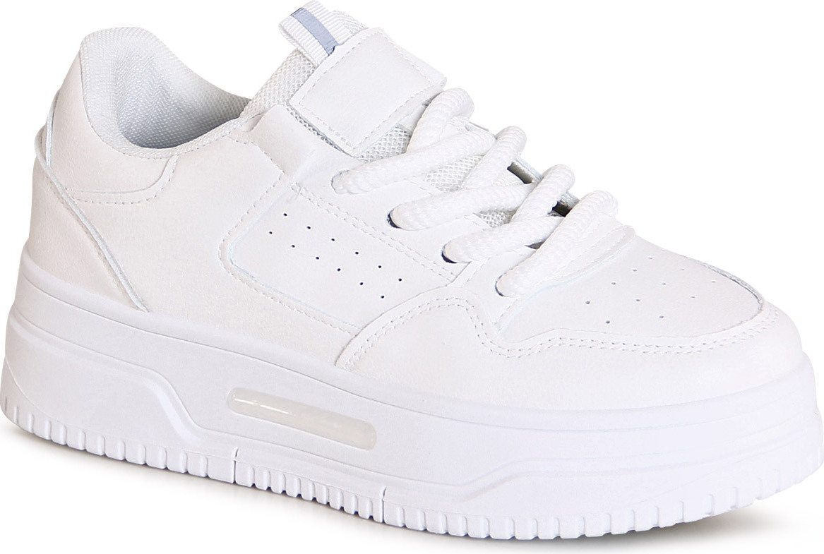 Topschuhe24 Damen Plateau Sneaker - Keilabsatz 4cm Mit Zierreißverschluss