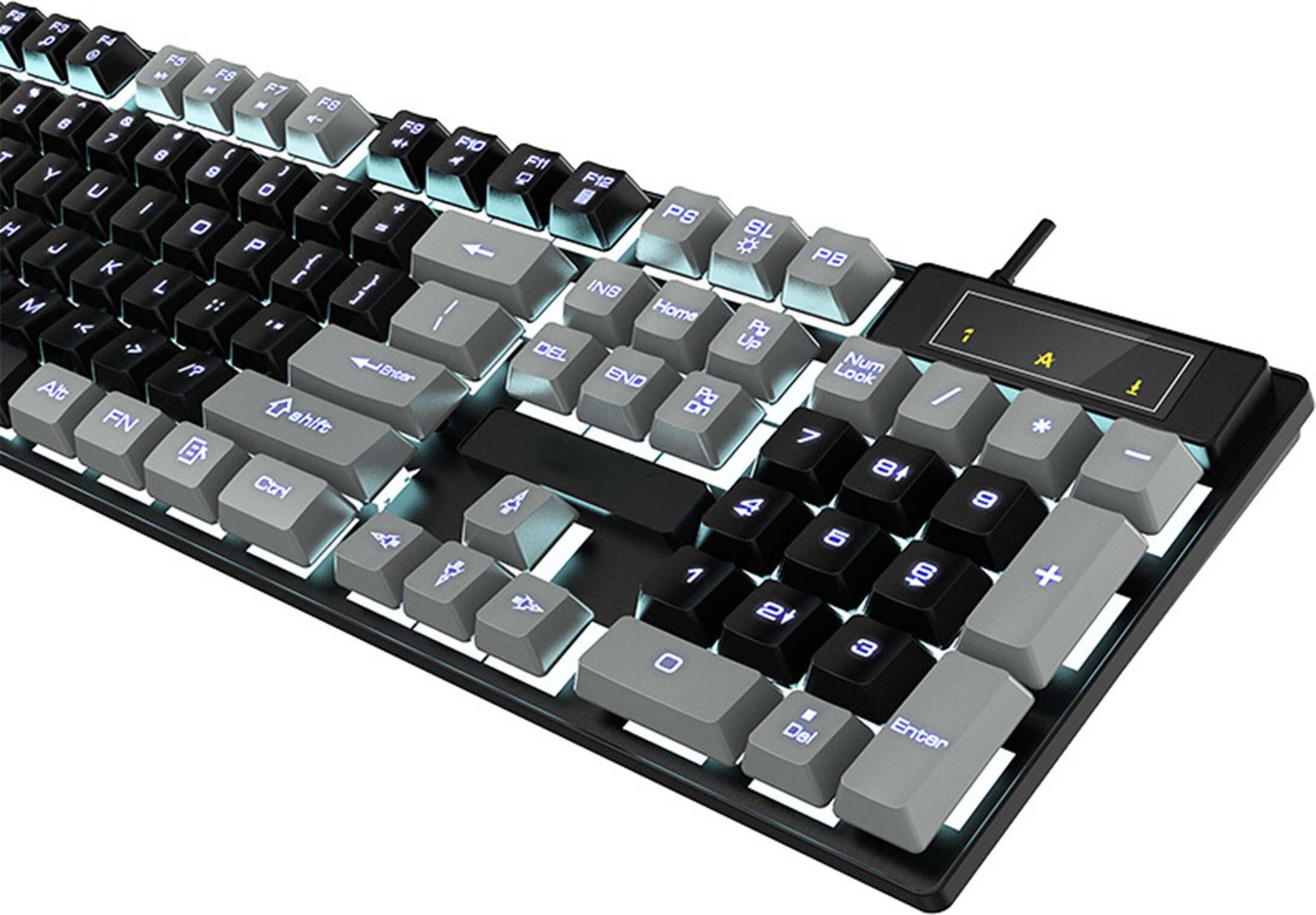 KINSI Mechanische kabelgebundene Gaming-Tastatur mit Hintergrundbeleuchtung