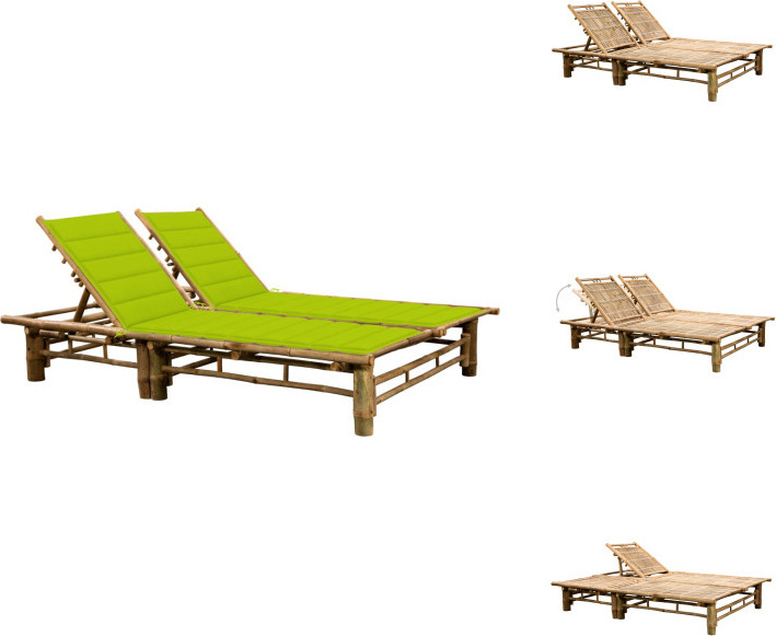 vidaXL Lehátko pre 2 osoby s bambusovými vankúšmi - Lehátka