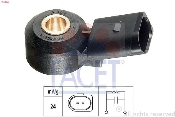 FACET 9.3144 Klopfsensor für Zylinder 1-2, für Zylinder 4-6, für Zylinder 1, für