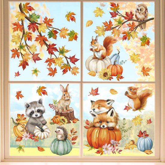 OEM Herbsttier Glassticker 2 Seiten Glasdeko 2026