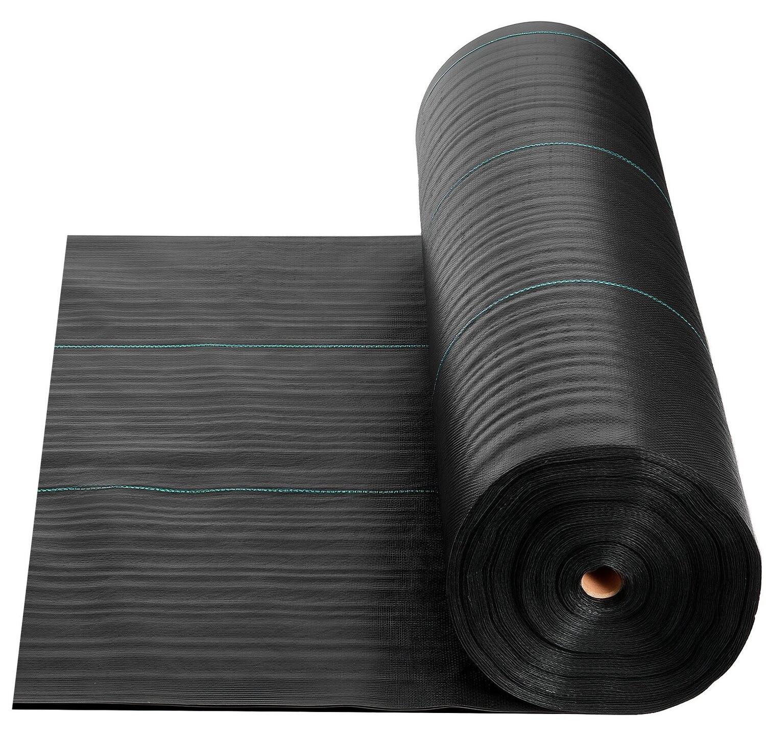 VEVOR Unkrautvlies, strapazierfähig, 1,8 x 76,2 m, 141,7 g, Landschaftsvlies, gewebtes Unkrautvlies, Gartenvlies, Unkrautbarriere, Bodenabdeckung zur Unkrautbekämpfung, Geotextilgewebe, Gartenmatte, schwarz