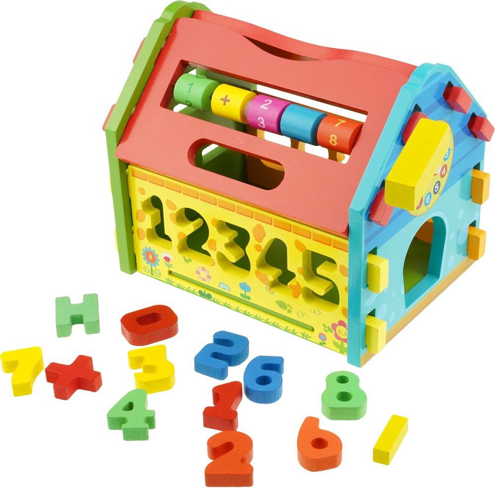 KinderSafe Holzsortierer, multifunktionale Hausblöcke, Formen