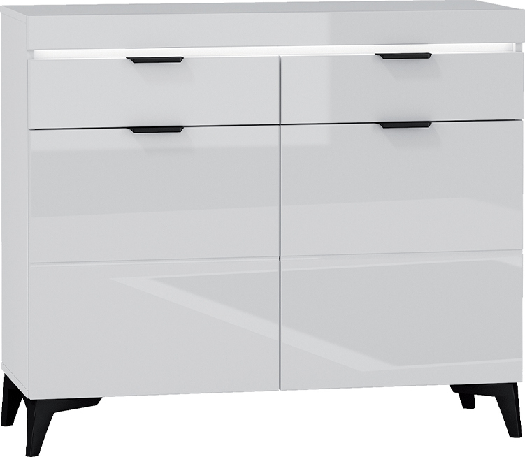 Buffet Ruben mit 2 Schubladen und 2 Türen, Weiß, 105cm