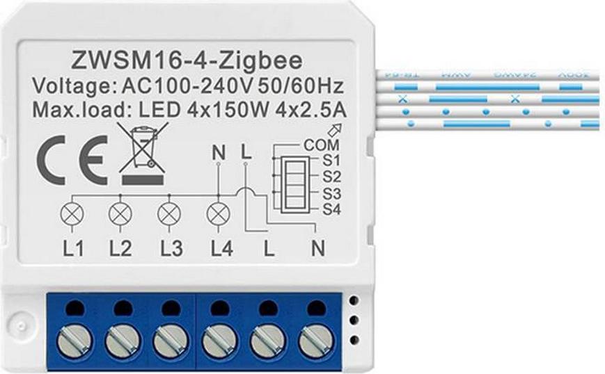 Smart Switch Module ZigBee Avatto ZWSM16-W4 TUYA
