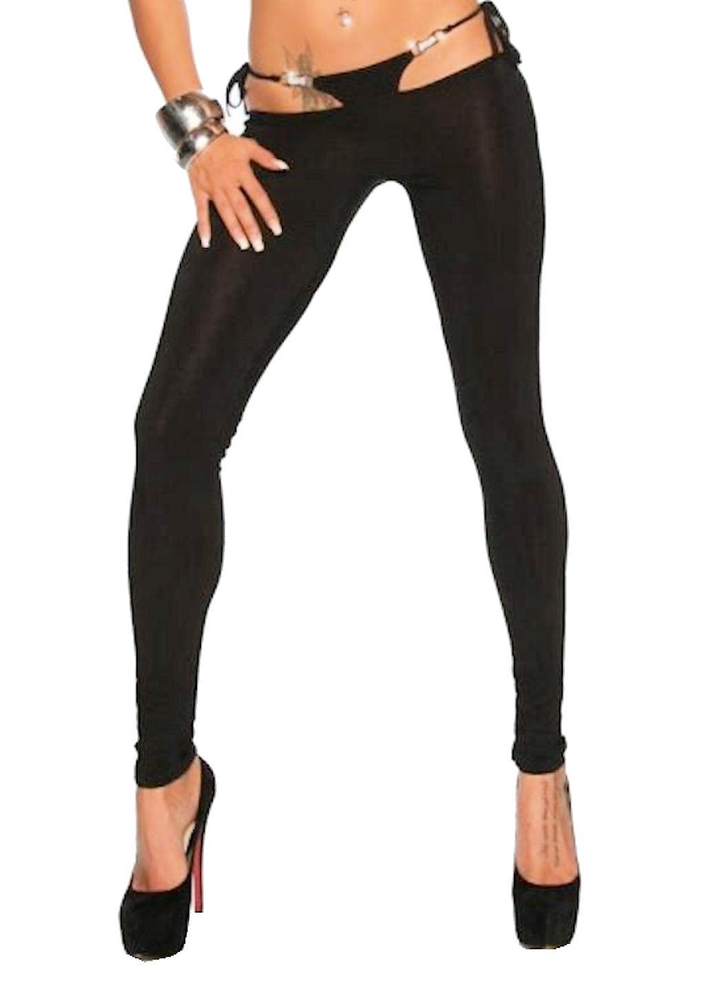 Damen Hose 18103 Stoffhose Hüft-Leggings von Saresia, schwarz, Gr. S=34