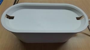 Lichtideen 562 Kabel-Box klein weiß Kunststoff für Kabel-Sammlung