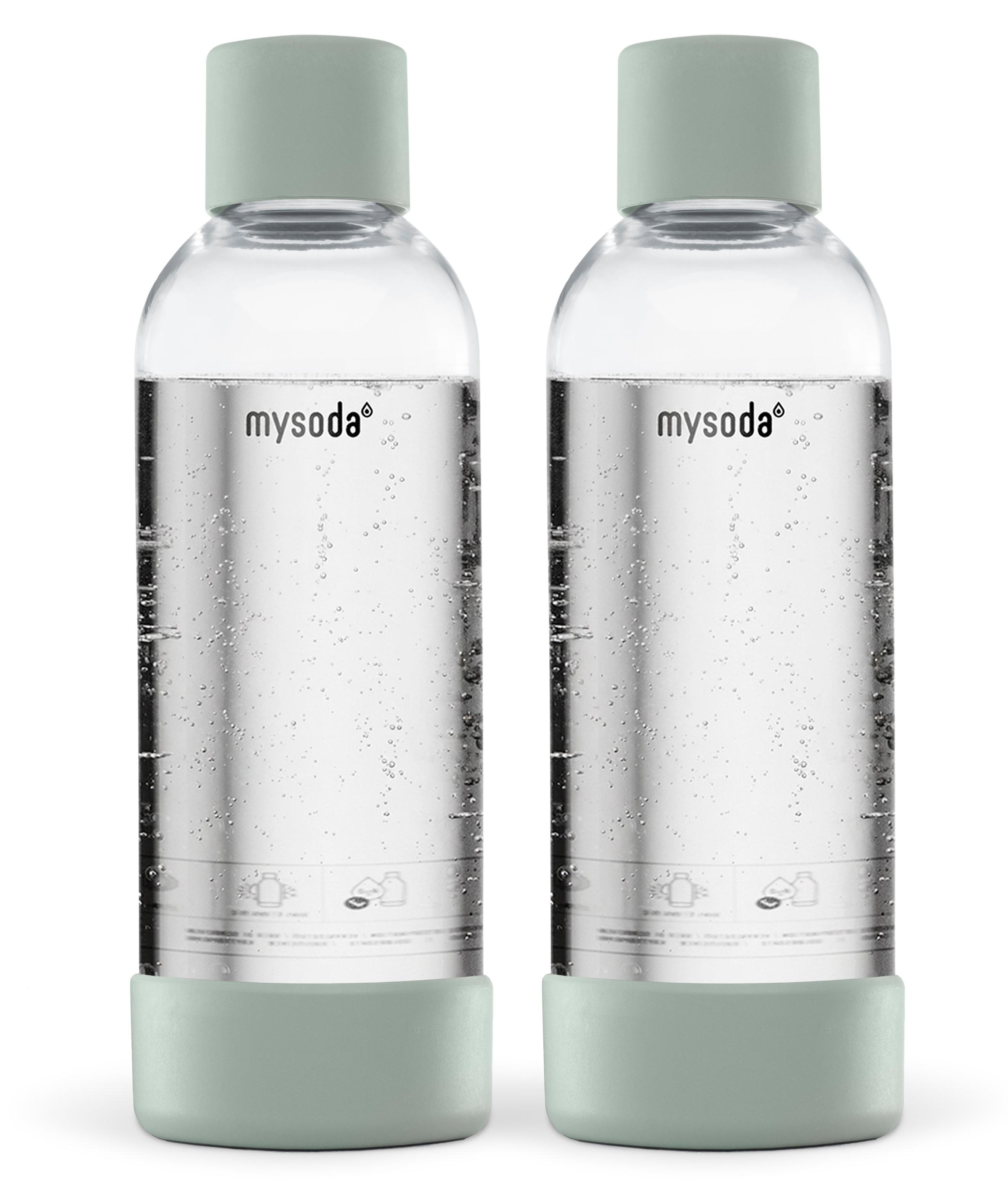 Mysoda 1L Wasserflaschen 2er-Set (PET), White