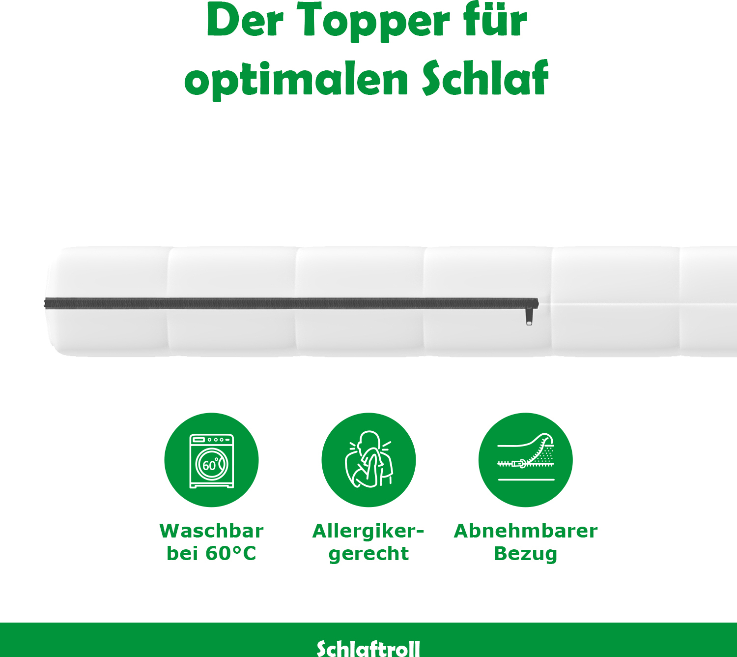 Schlaftroll Kaltschaum Matratzentopper für 90 x 200 Betten 142522535