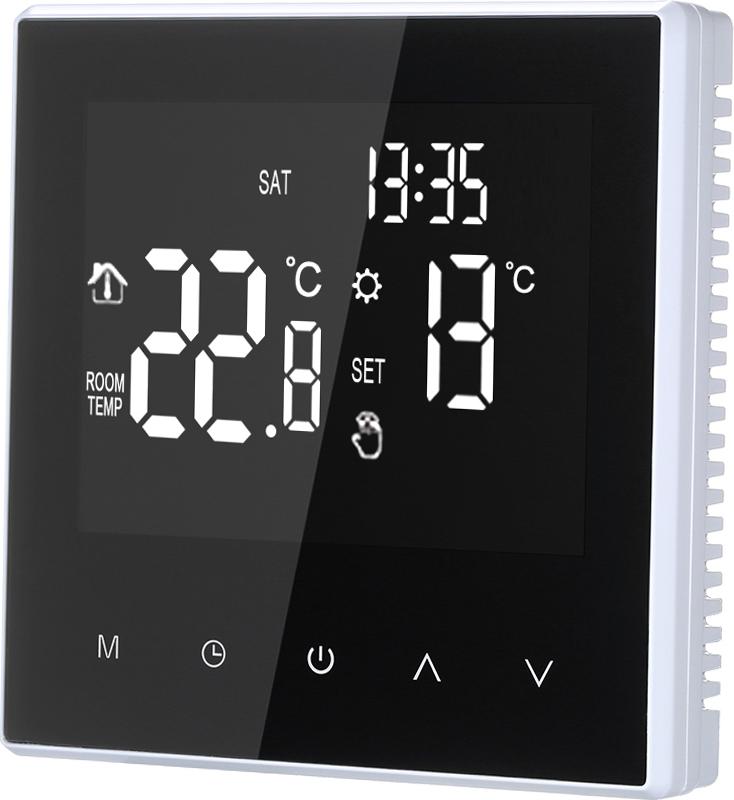 Douself Smart-Thermostat, digitaler Temperaturregler, wöchentliche Umwälzung, programmierbare elektrische Fußbodenheizung mit großem LCD-Bildschirm für Zuhause, Schule, Büro, Hotel, 16 A (nicht WLAN-fähig)
