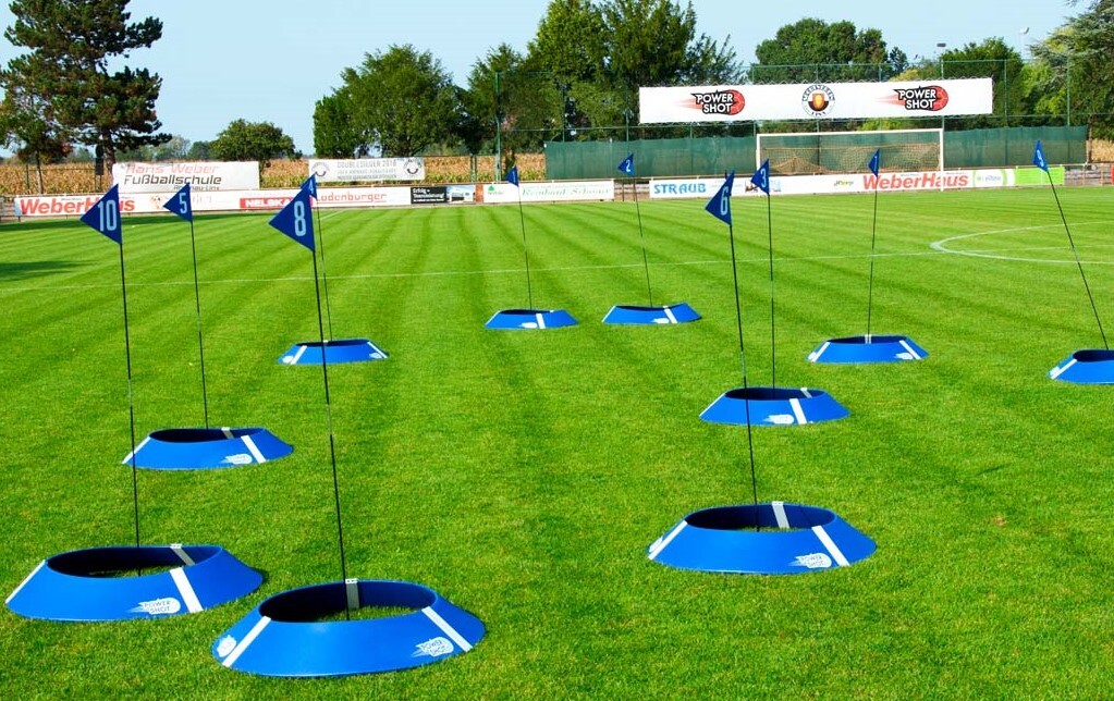 Fußballgolf-Zielen mit Messstange und Flagge - 10er-Set - Spielen Sie im Garten