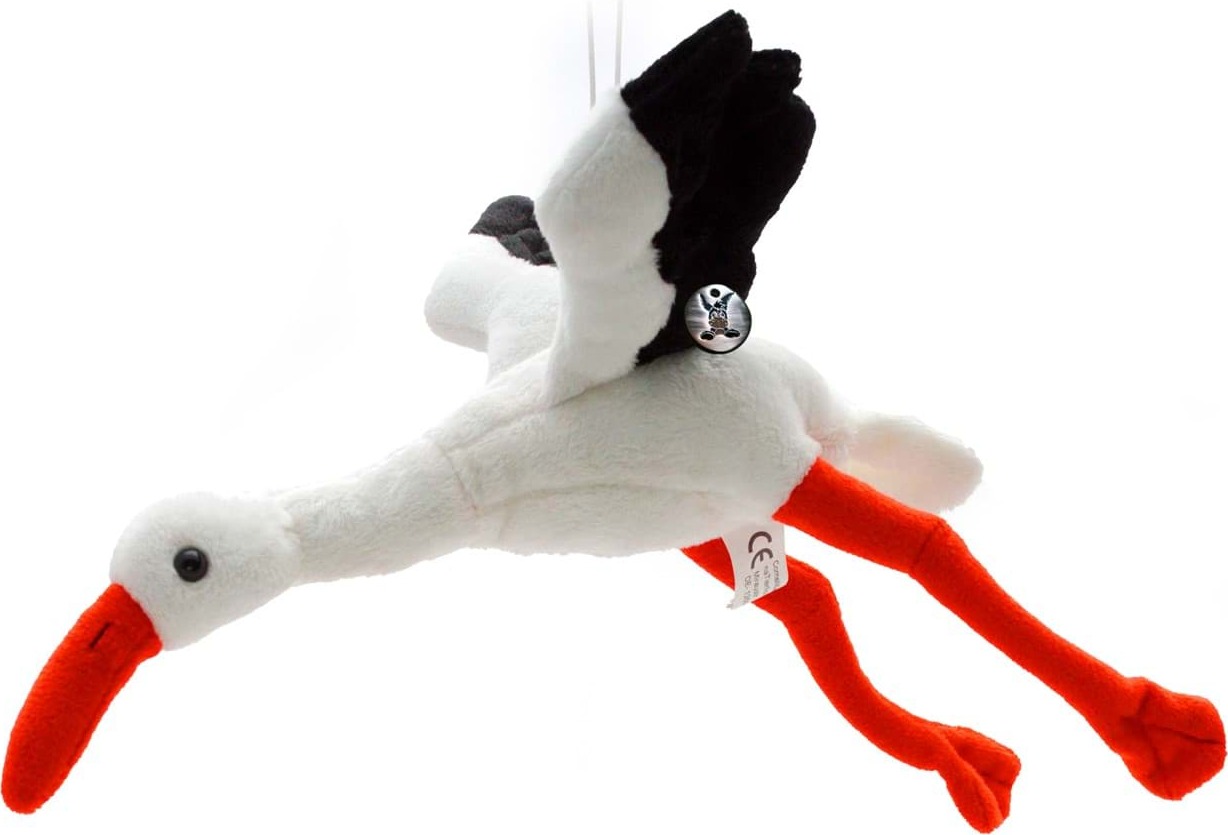 Kuscheltiere*biz Storch Kuscheltier Vogel Klapperstorch Weißstorch 26 cm fliegend Plüschtier FLAPS KT531584