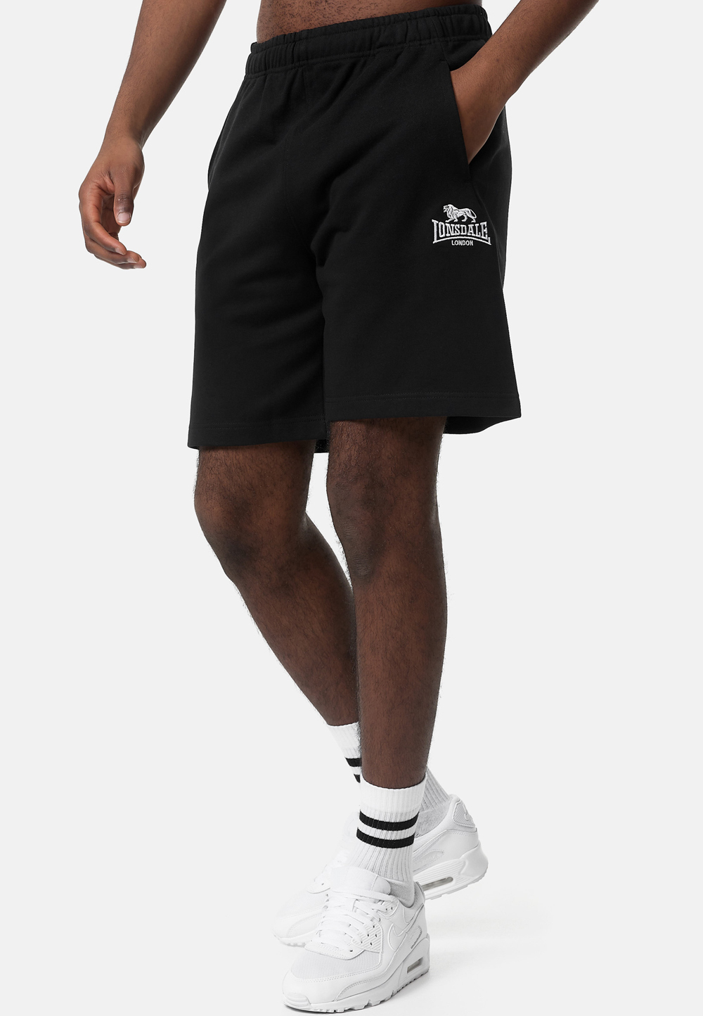 Herren Shorts normale Passform DROMORE Black/White S Lonsdale 114104