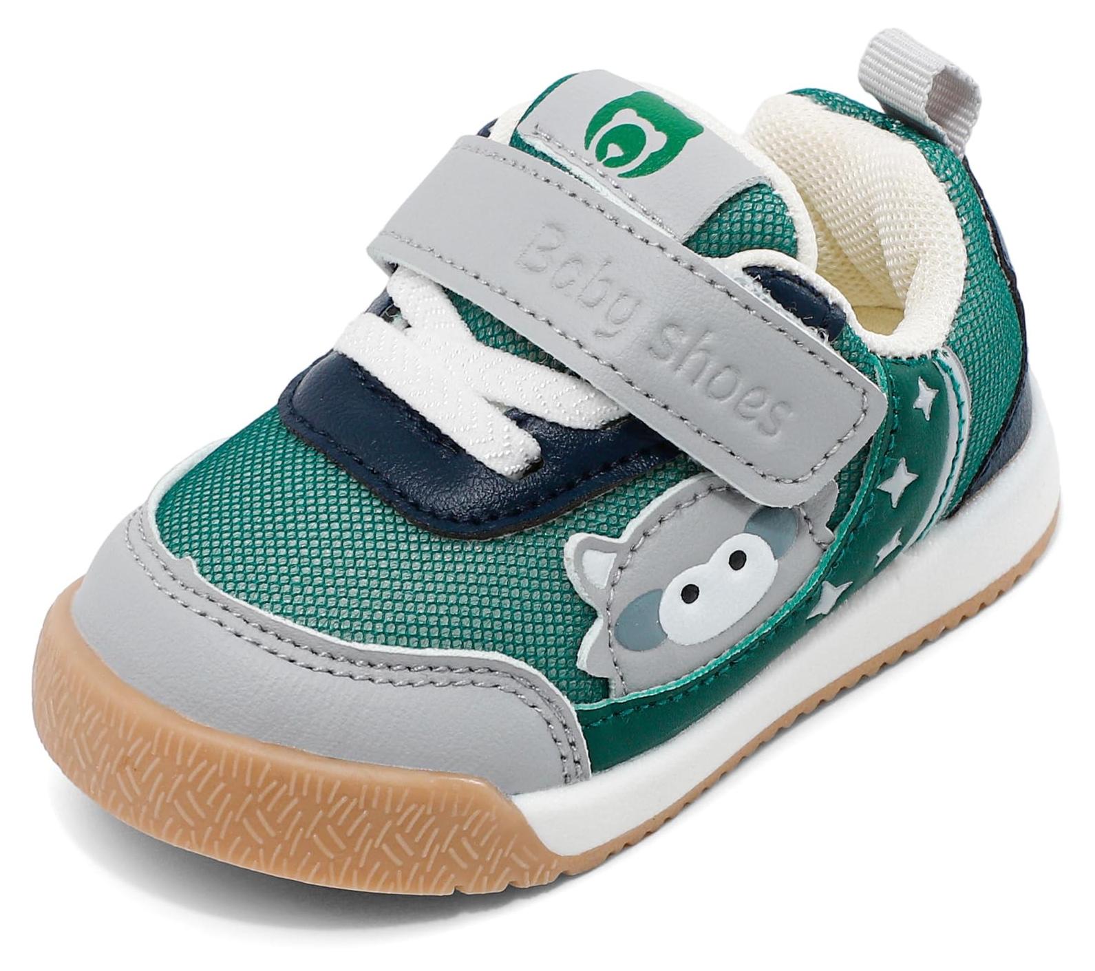 Merkloos Babyschuhe, rutschfeste Gummisohle, Grösse 18 EU, grün, für Laufanfänger