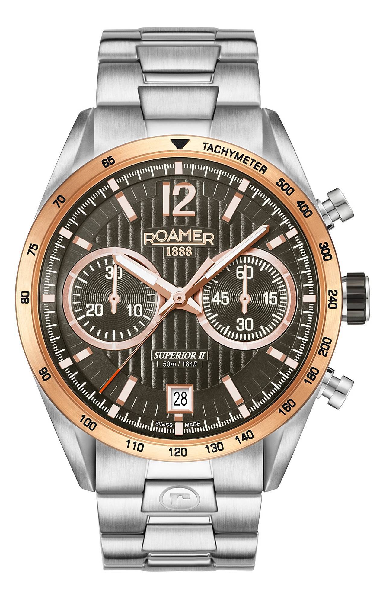 Roamer Herren Armbanduhr Superior Chrono II 42.5 mm Armband Edelstahl 510902 49 64 50