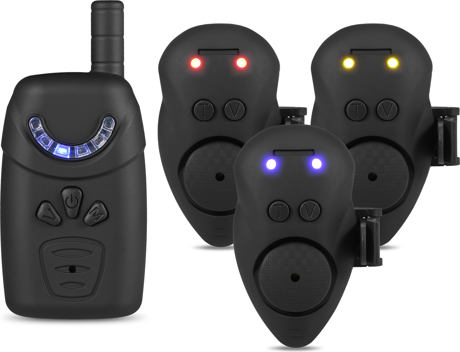 Lixada Angelkoeder-Alarm-Set mit tragbarer Tasche Angelkoeder-Alarm-Set Leuchtende Angelkoeder-Anzeige Digitales Angel-Alarm-Kit Koeder-Alarm Leuchtende Angelkoeder-Anzeige