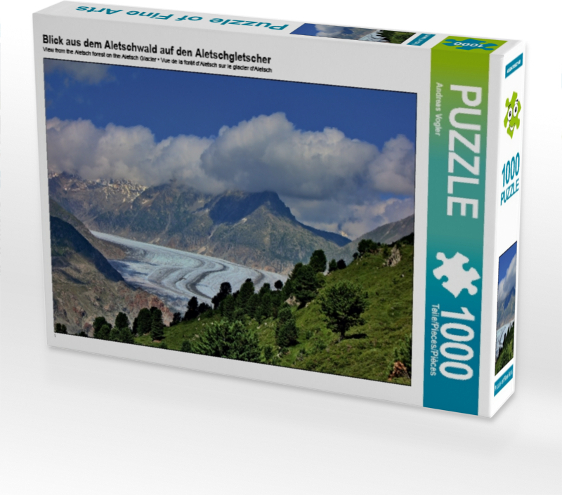 Calvendo Blick aus dem Aletschwald auf den Aletschgletscher 1000 Teile Puzzle quer 640x480mm, Vogler Andreas; 7451376