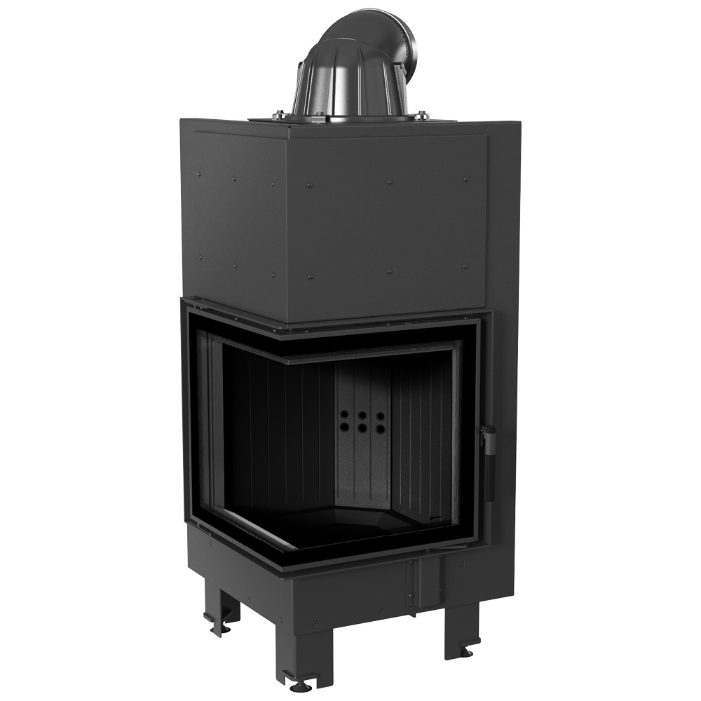 Oceľový krb MBN ľavý 8 kW Ø 200 čierny thermotec