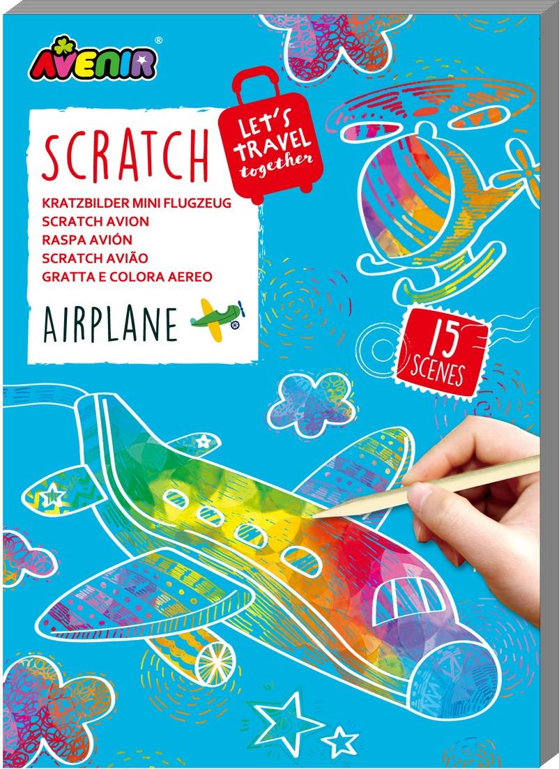Northix Mini-Scratch-Book für Flugzeug-Enthusiasten, 50 Seiten