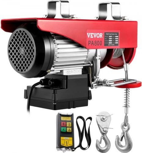 VEVOR Elektrisches Hebezeug, 1800 lbs elektrische Winde, elektrischer Lift mit kabellosem Fernbedienungssystem, elektrischer Hebekran aus verzinktem Stahldraht, elektrischer Seilzug mit Gurten und Not-Aus-Schalter 70992-0