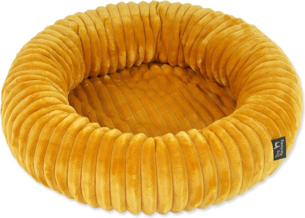 DOG FANTASY Hund Fantasy Stripe rund Senf 50cm