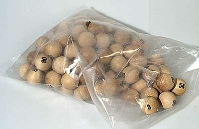 HOT Games Holz Lotto Kien Kugeln Set 90 Stück nummeriert 20 mm 770595