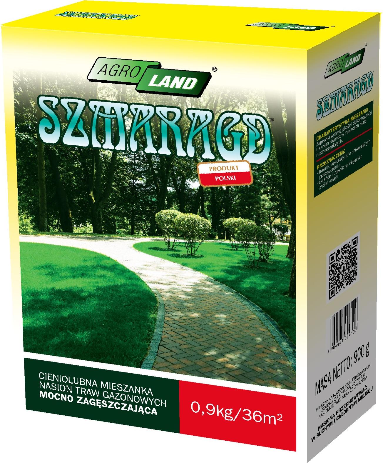 Agro-Land Agroland Szmaragd Gras 0,9 kg, dekorativ, dicht, smaragdgrün, für 36 m²