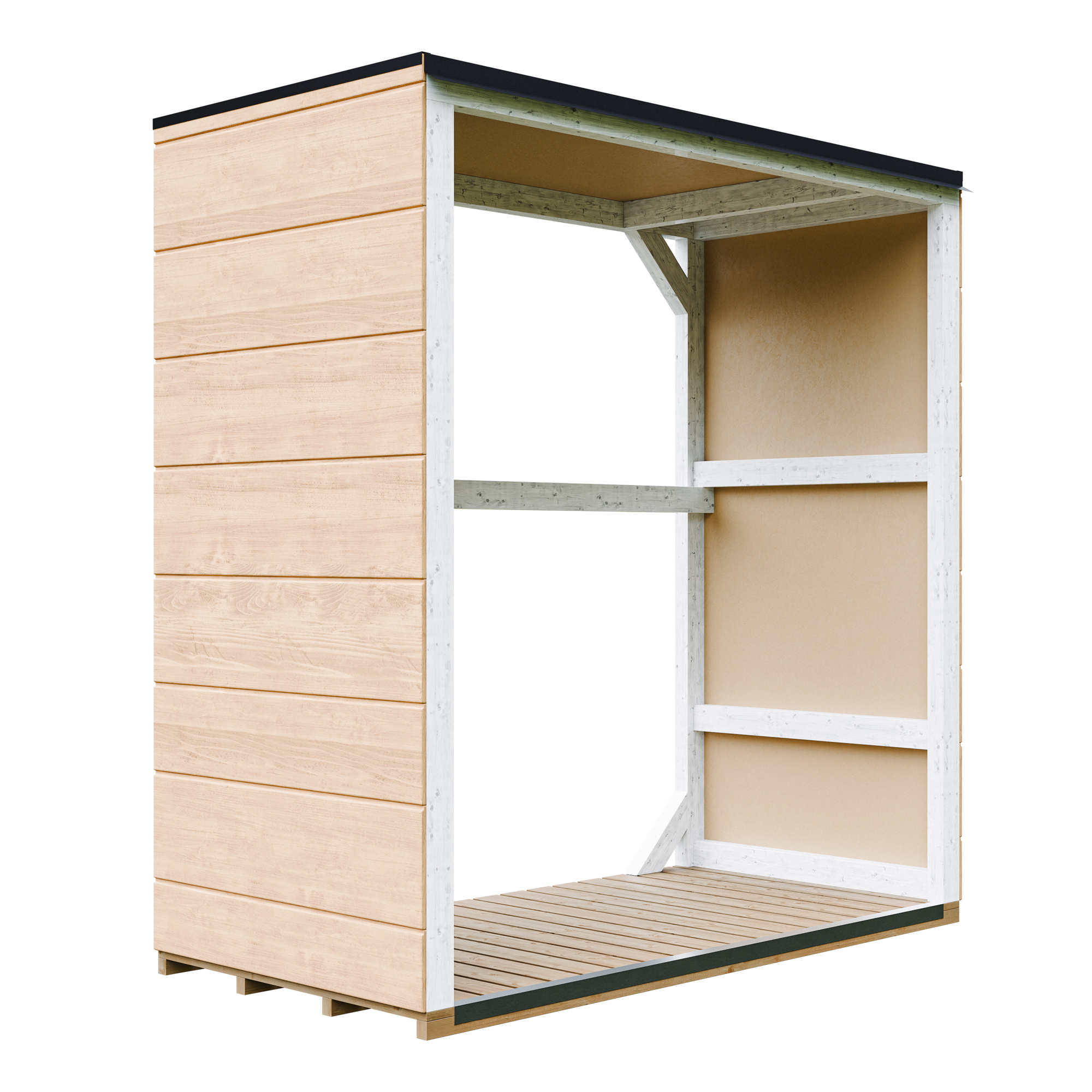 Drevený prístrešok na vonkajšie použitie 1,14 m² - 75 x 153 x H159 cm- TIMBELA M980-1-HARVEST HONEY