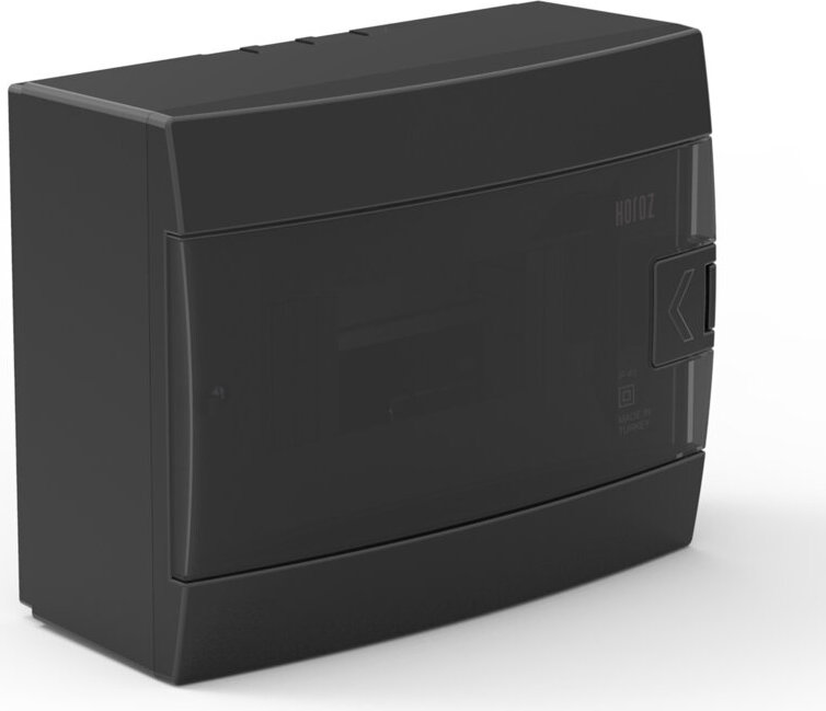 Aufputz-Schaltanlage mit 8 Modulen schwarz rauch HOROZ