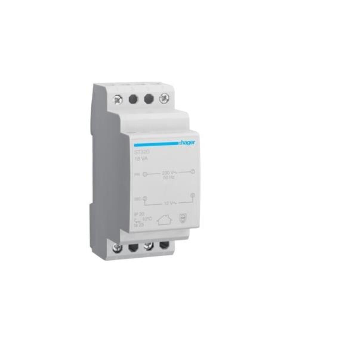 Hager Sicherheitstrafo 230V/12V 18VA 2PLE ST320