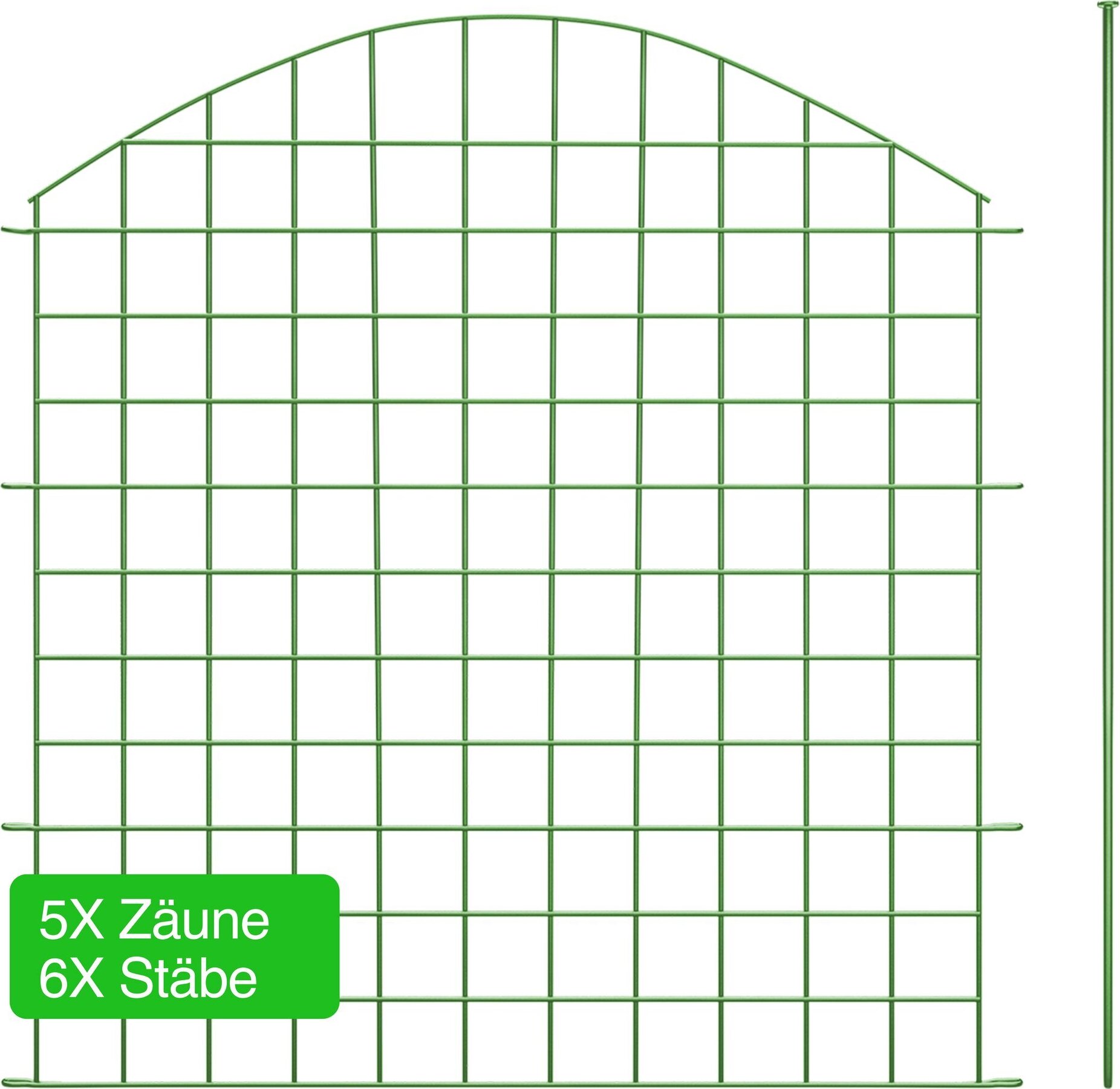 New Habitat NewHabitat | 5x Teichzaun Steckzaun aus Metall Grün