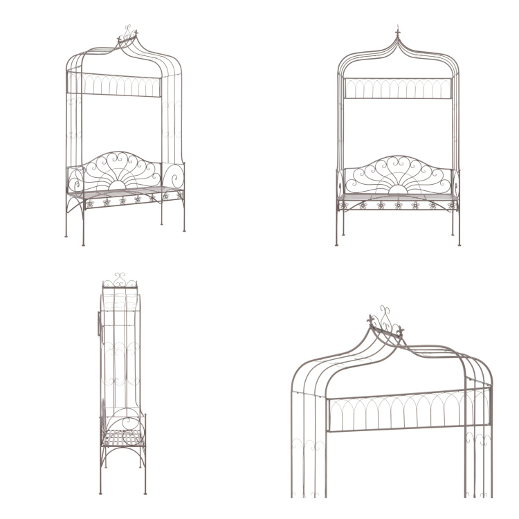 vidaXL Gartenbank 122 cm Eisen Antik Braun - Gartenbank - Gartenbänke - Außenbank - Außenbänke