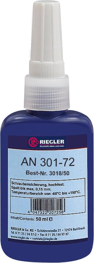 Riegler Lock AN 301-72, anaerober Klebstoff, mittelfest, 50 ml 3018/50