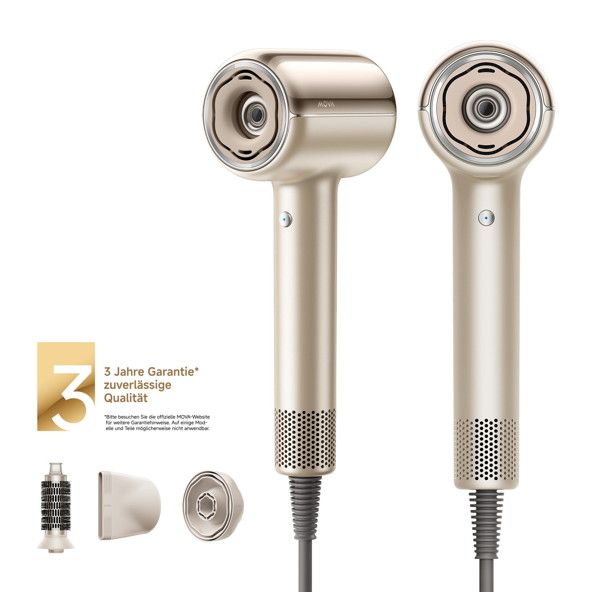 MOVA SHINE 20 Haartrockner Silber – Profi Föhn, KI Thermostat-Technologie, gleichmäßige Wärme, schnelle Trocknung & Multi-Styling