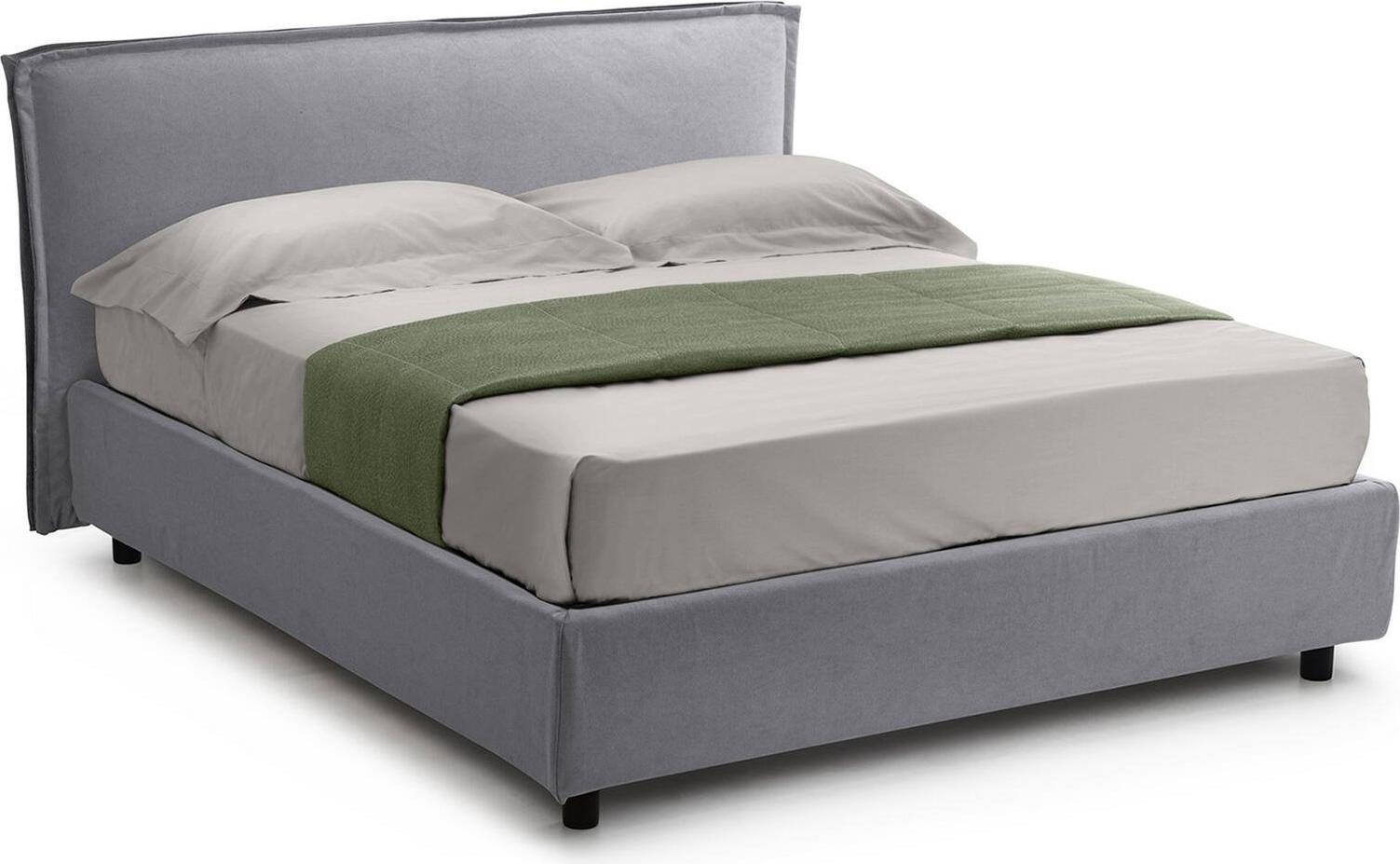 Einzelbett Dmora Brozolo Grau, inklusive abnehmbarer Matratze