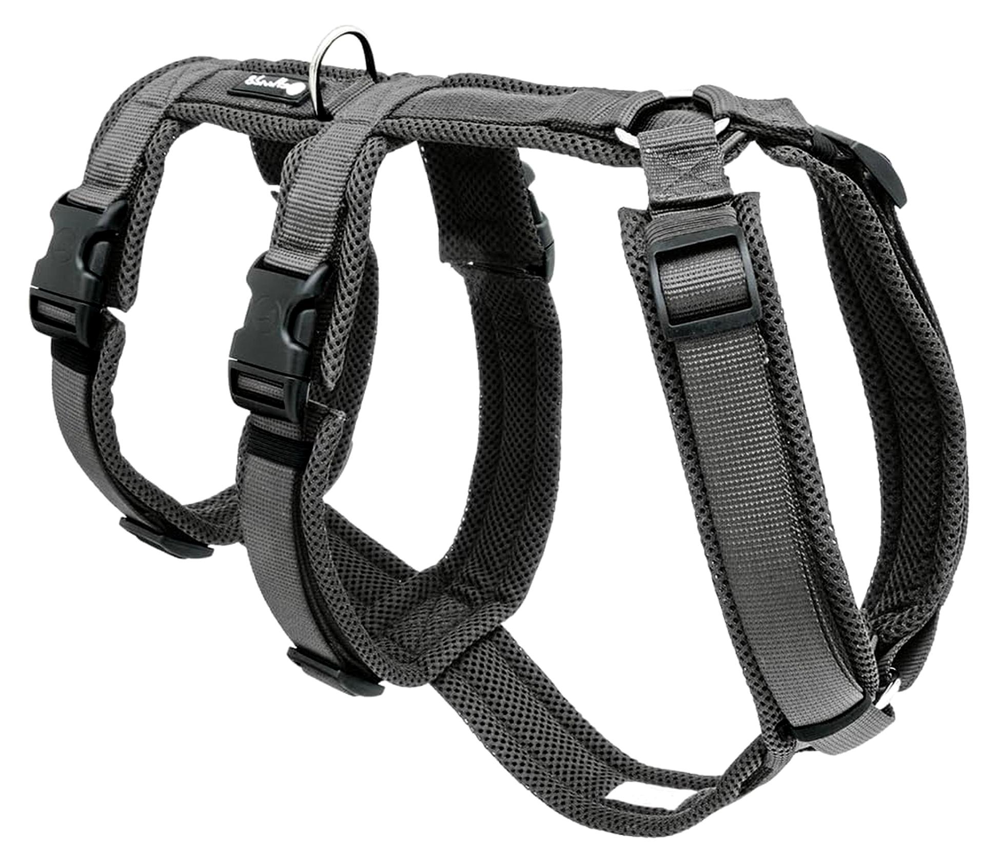 Markenlos Mesh Sicherheitsgeschirr Anthrazit L (Halsumfang 46-80 cm, Brustumfang 62-86 cm, Bauchumfang 56-75 cm) Länge 40,5 cm 20-34 kg