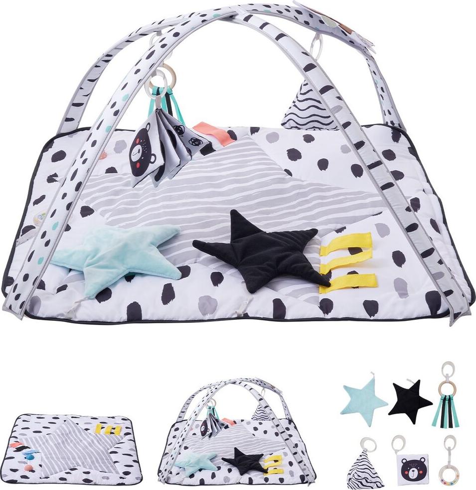 VEVOR Baby-Spielmatte für Bauchzeit mit 6 sensorischen Spielzeugen, 87,9 cm x 87,9 cm