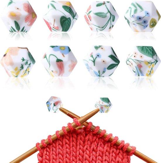 Famanu Stricknadelschutzset mit Blumenmuster - 8 Stück für Nadeldicken 3-9 mm SHSHOP