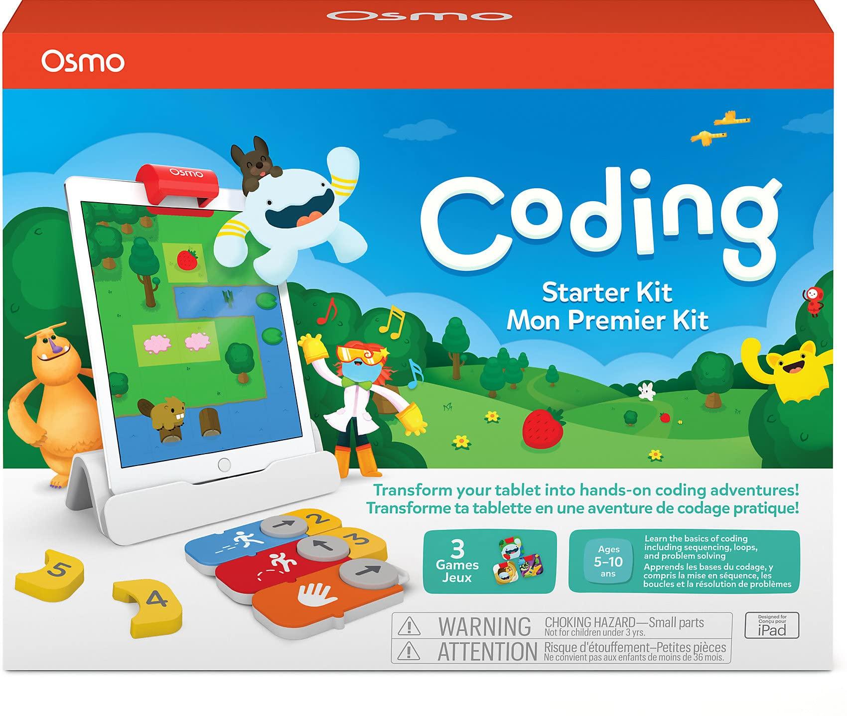 Osmo - Coding Starter Kit for iPad - 3 Hands-on Learning Games - Ages 5-10+ - Learn to Code, Coding Basics & Coding Puzzles - iPad Base Included. Osmo Coding Starter